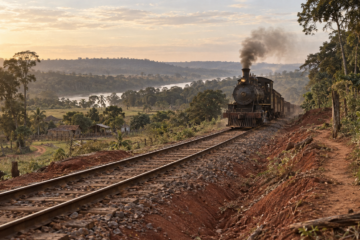 O trem chega ao Paranapanema